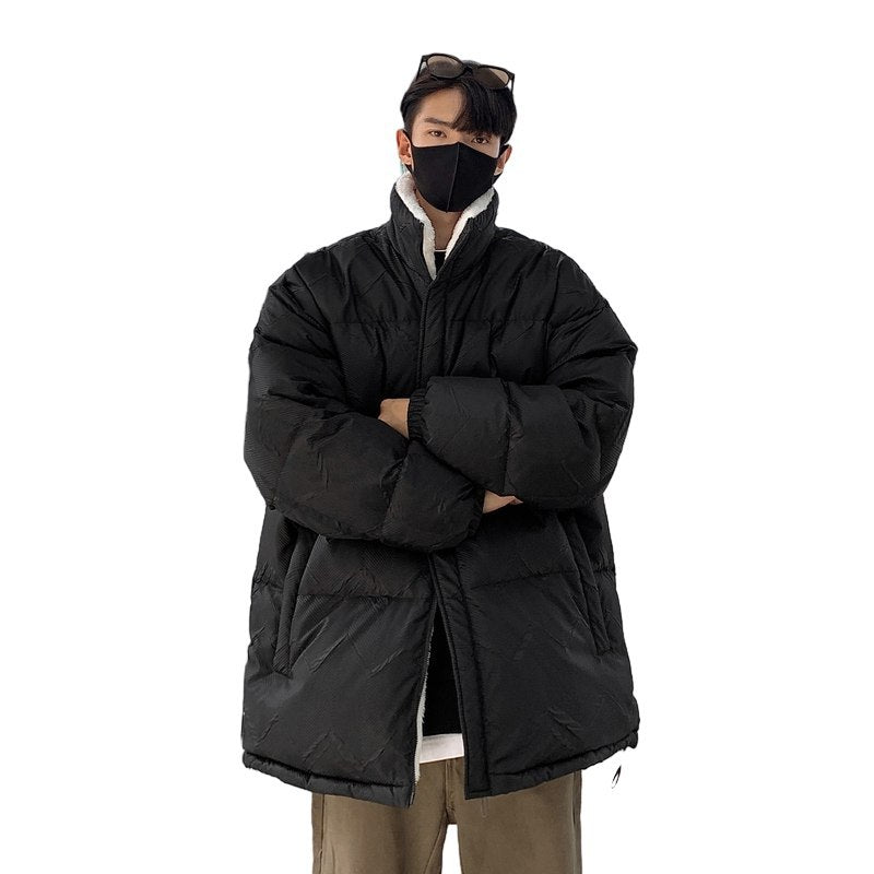 Herren Übergroße Pufferjacke mit hohen Kragen und elastischen Bündchen Echoarchiv