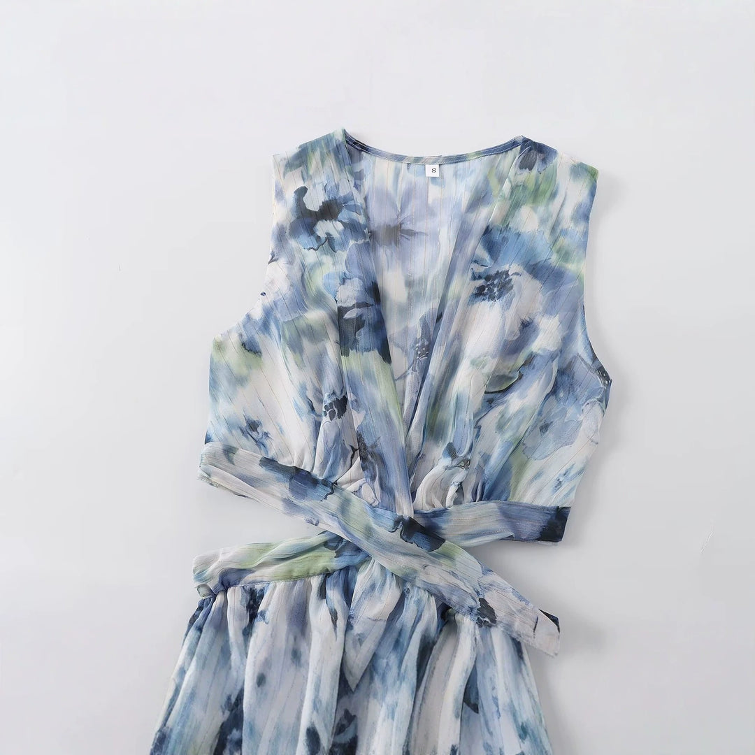 Damen Maxikleid mit elegantem, floralem Design und raffiniertem Rückenausschnitt Echo Archiv