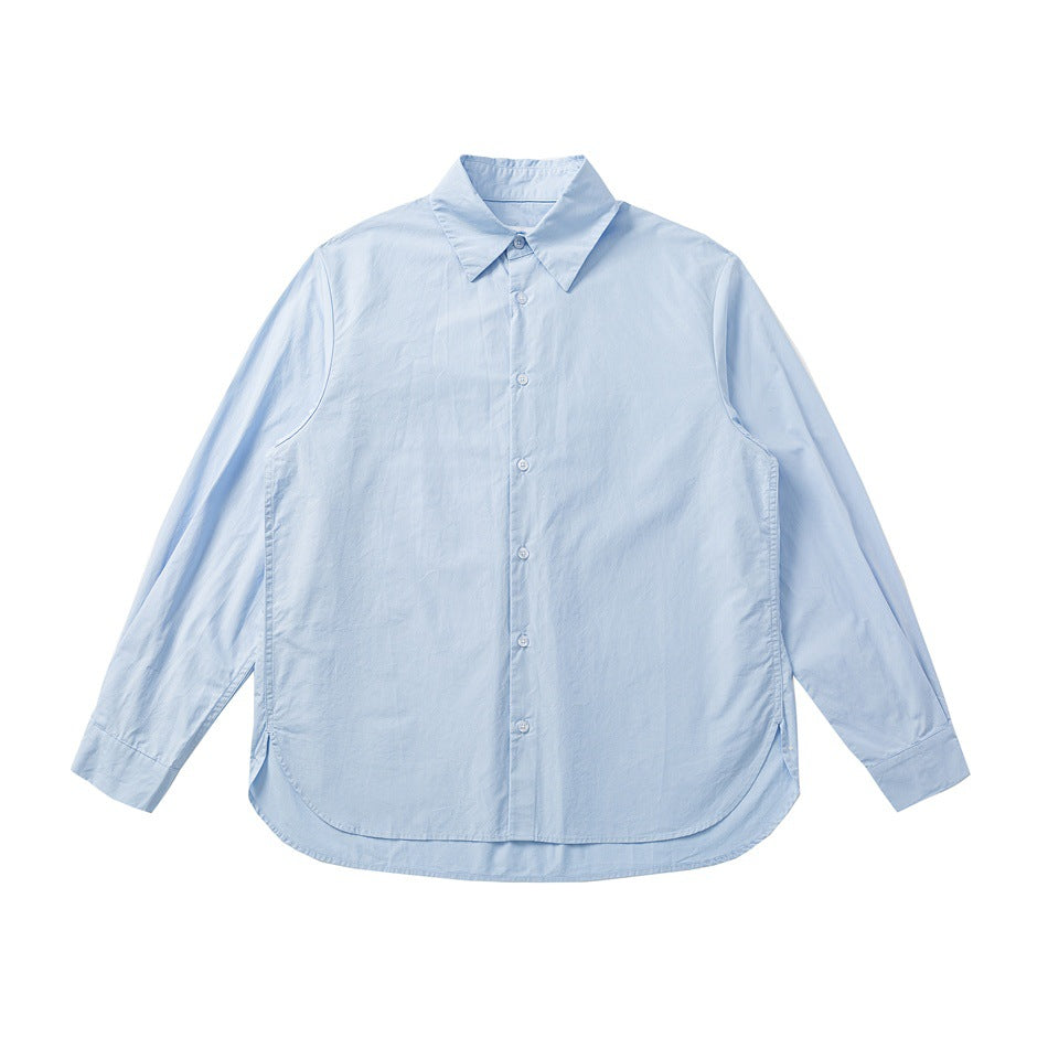 Unisex Oversized Hemd aus leichter Baumwollmischung mit abgerundetem Saum Echoarchiv