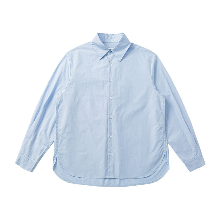 Unisex Oversized Hemd aus leichter Baumwollmischung mit abgerundetem Saum Echoarchiv
