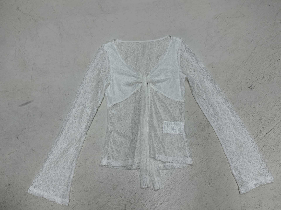 Damen Spitzentop mit eleganter Schleifenknotendetails – Élovi