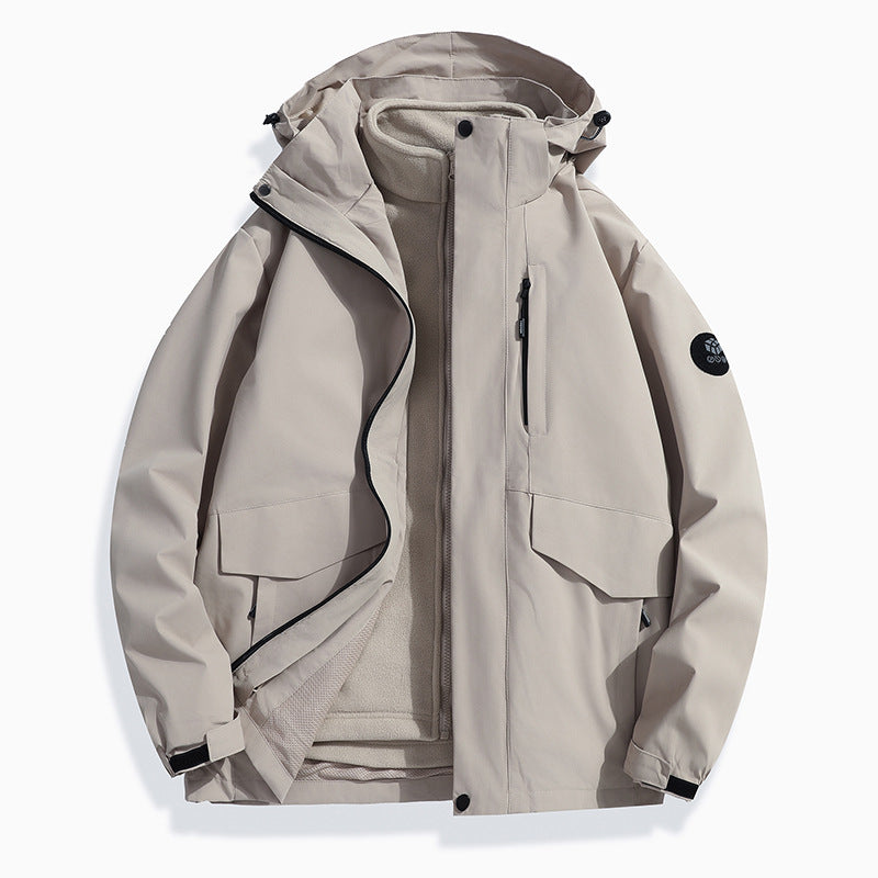 Herren Leichte Softshell-Regenjacke mit herausnehmbarem Fleecefutter, versiegelten Nähten und Multifunktions‑Taschen Echo Archiv