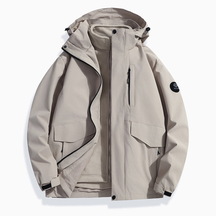 Herren Leichte Softshell-Regenjacke mit herausnehmbarem Fleecefutter, versiegelten Nähten und Multifunktions‑Taschen Echo Archiv