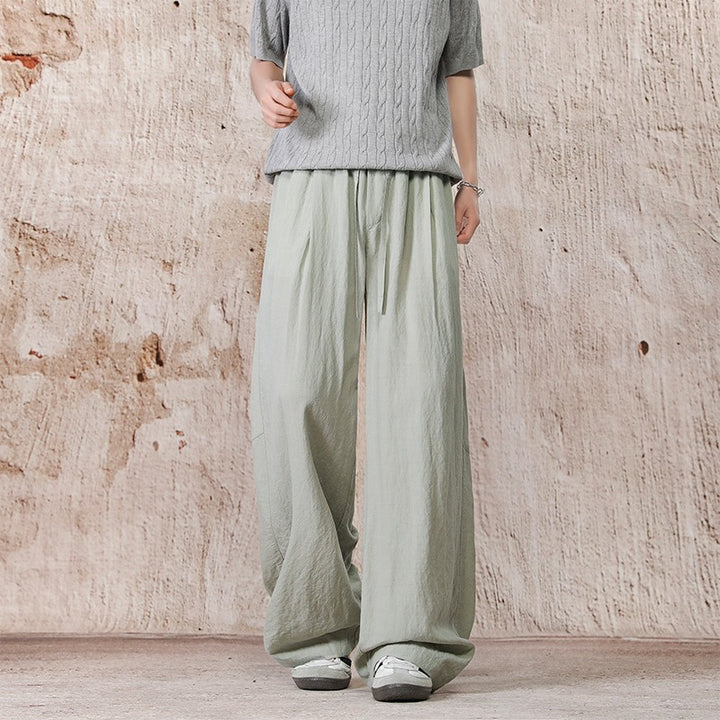 Unisex Weite Leinenoptik-Relaxhose mit Tunnelzugbund & extra weitem Bein Echoarchiv