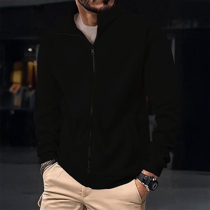 Herren Stylische Jacke mit Reißverschluss und hohem Kragen Echoarchiv