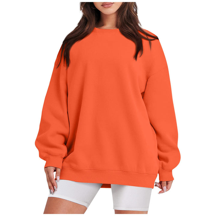 Damen nan Longline-College-Sweatshirt mit geripptem Saum, Raglanärmeln und angerauter Innenseite Echo Archiv