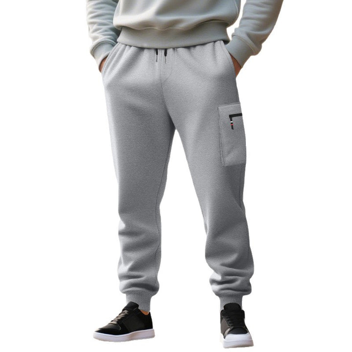 Herren lässige Jogginghose mit Cargo-Reißverschlusstasche, elastischem Bund und gerippten Bündchen – Sorevano