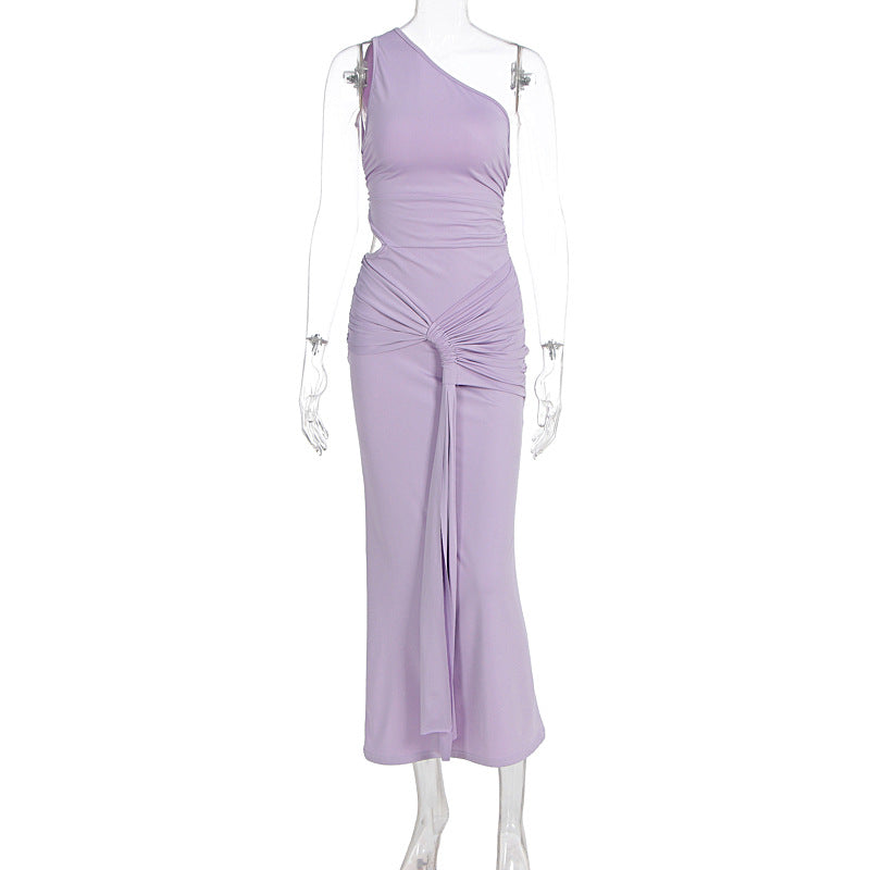 Damen stilvolles Wickelkleid mit asymmetrischem Ausschnitt und Rüschendetails Echo Archiv