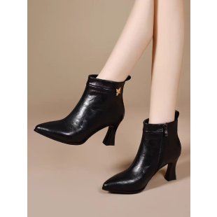 Damen Elegante Stiefeletten mit hohem Absatz und Reißverschluss Echo Archiv