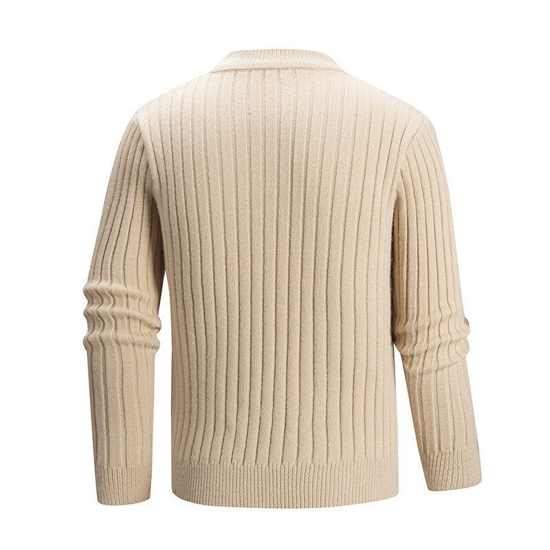 Herren Kabelstrick-Mockneck-Pullover aus feinem Wollmix mit Zopfmuster Echo Archiv