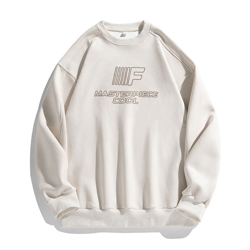 Unisex Fleece-Sweatshirt mit Samtoptik, gesticktem Logo und Drop-Shoulder Echo Archiv