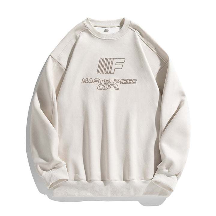 Unisex Fleece-Sweatshirt mit Samtoptik, gesticktem Logo und Drop-Shoulder Echo Archiv