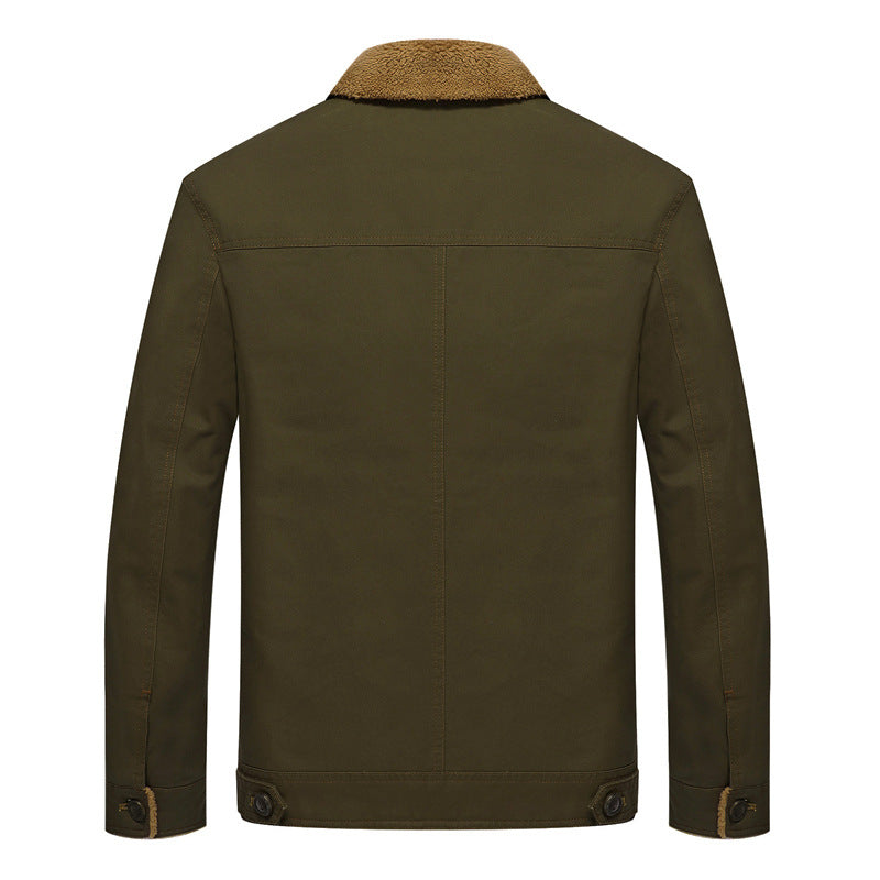 Herren Gefütterte Canvas-Arbeitsjacke mit durchgehendem Teddyfutter und Hemdkragen Echoarchiv