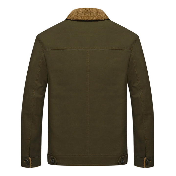 Herren Gefütterte Canvas-Arbeitsjacke mit durchgehendem Teddyfutter und Hemdkragen Echoarchiv