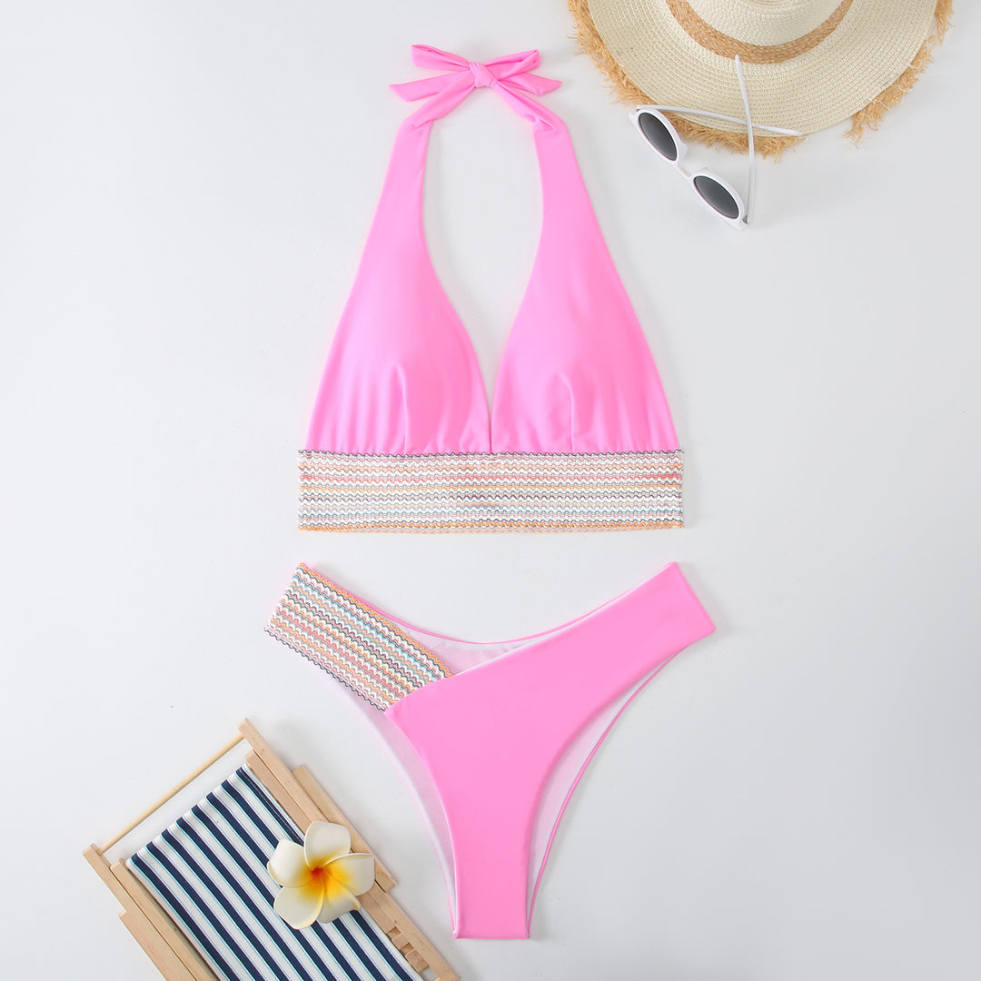 Damen Triangel-Bikini-Set mit modischem Wickelband Echo Archiv