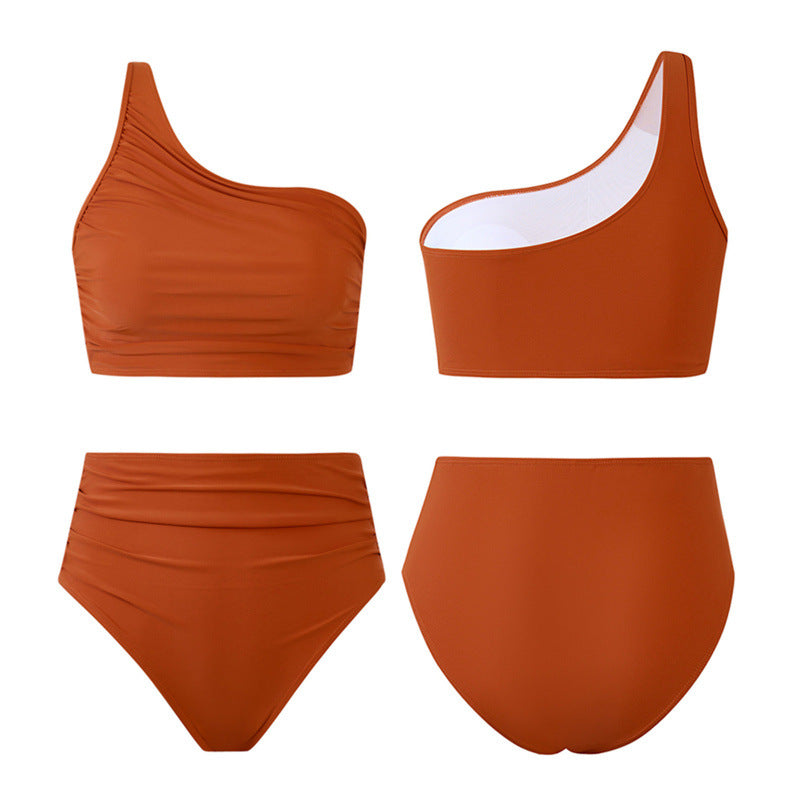 Damen Bikini-Set mit elegantem asymmetrischen Oberteil und hohem Taillenslip Echo Archiv