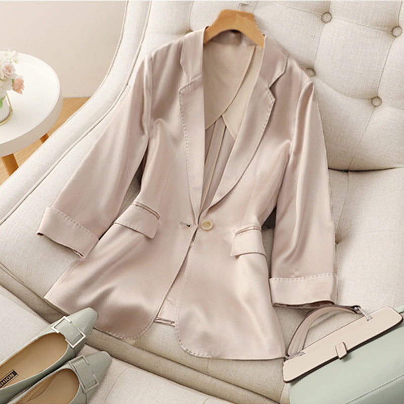 Damen Satinblazer mit taillierter Silhouette und 3/4-Ärmeln Echo Archiv