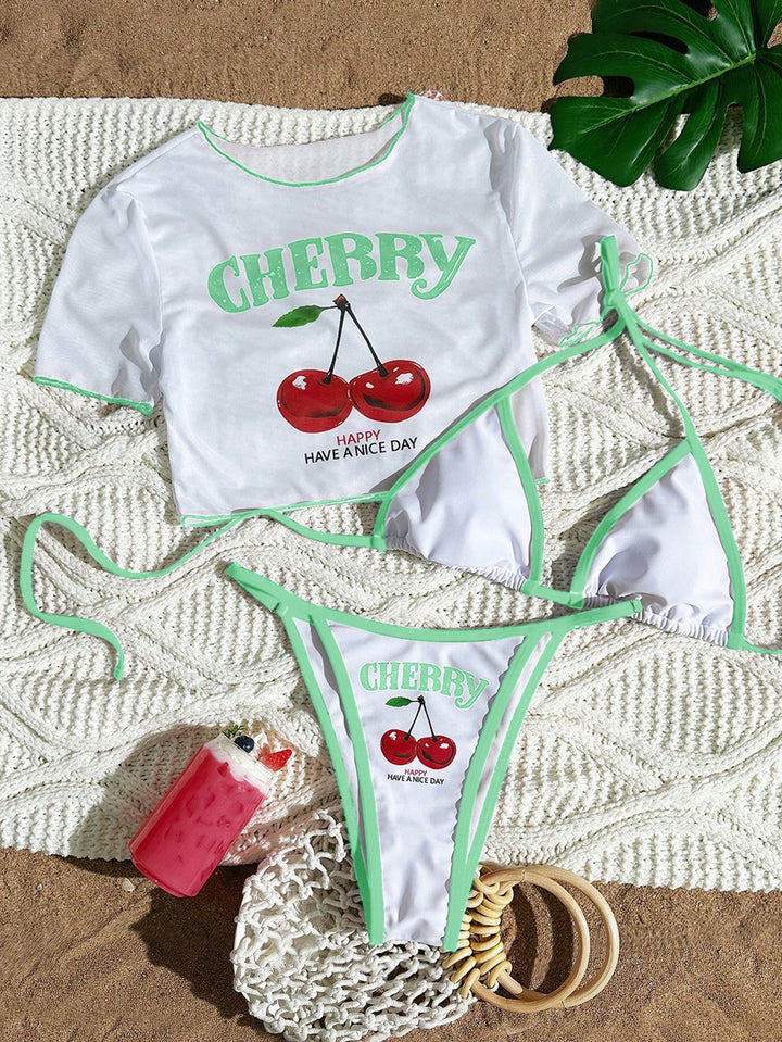 Damen Sportlicher Bikini mit transparentem Oberteil Echo Archiv