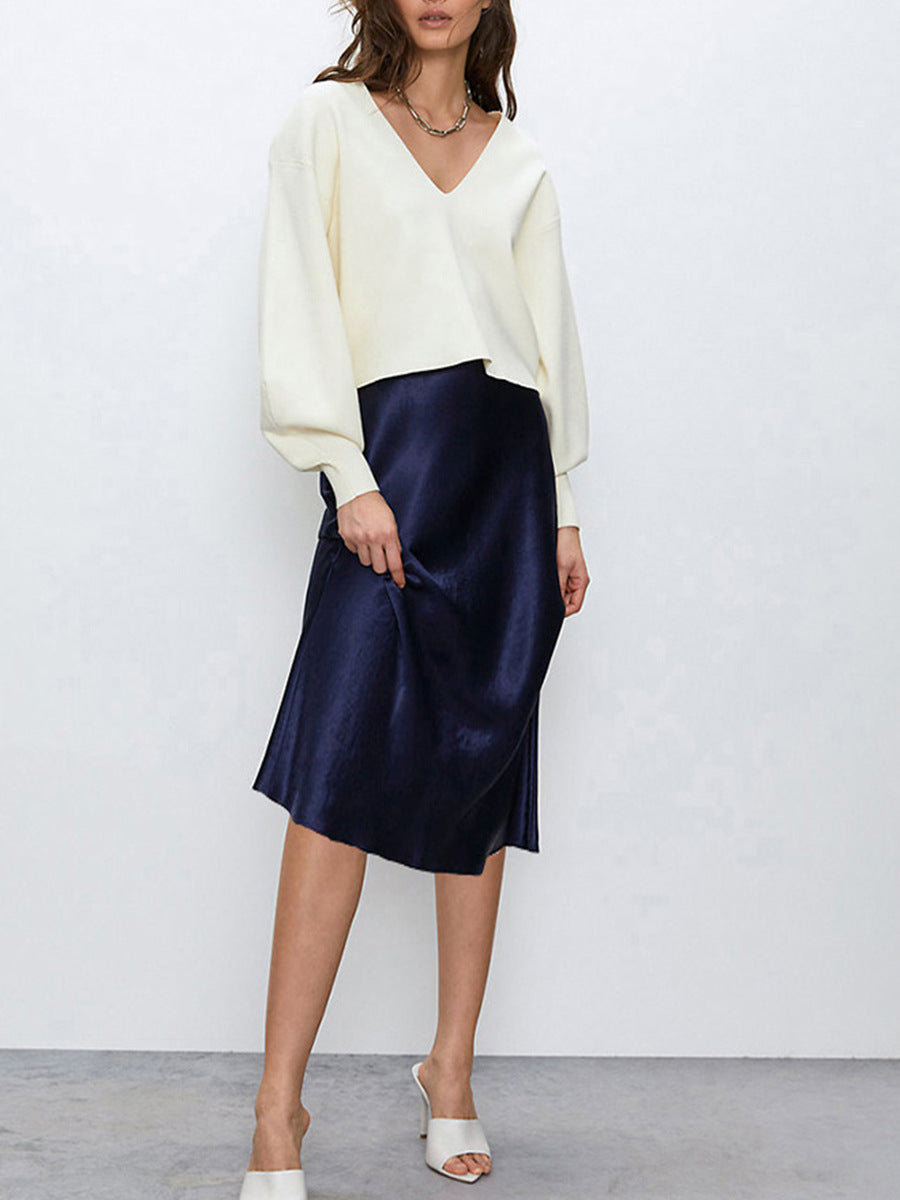 Damen Elegante und fließende Midibluse Echoarchiv
