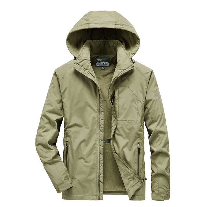 Herren Tech‑Hoodie‑Parka mit Mikrofleece‑Innenlage und verdeckten Reißverschlüssen Echoarchiv