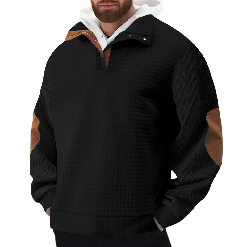 Herren Robuster Fleece-Pullover mit hohem Kragen und strukturiertem Design Echoarchiv