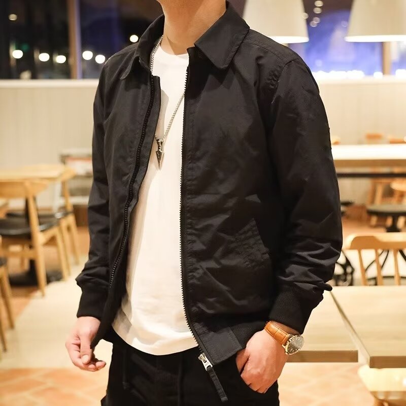 Herren Modische Bomberjacke mit kariertem Innenfutter Echo Archiv