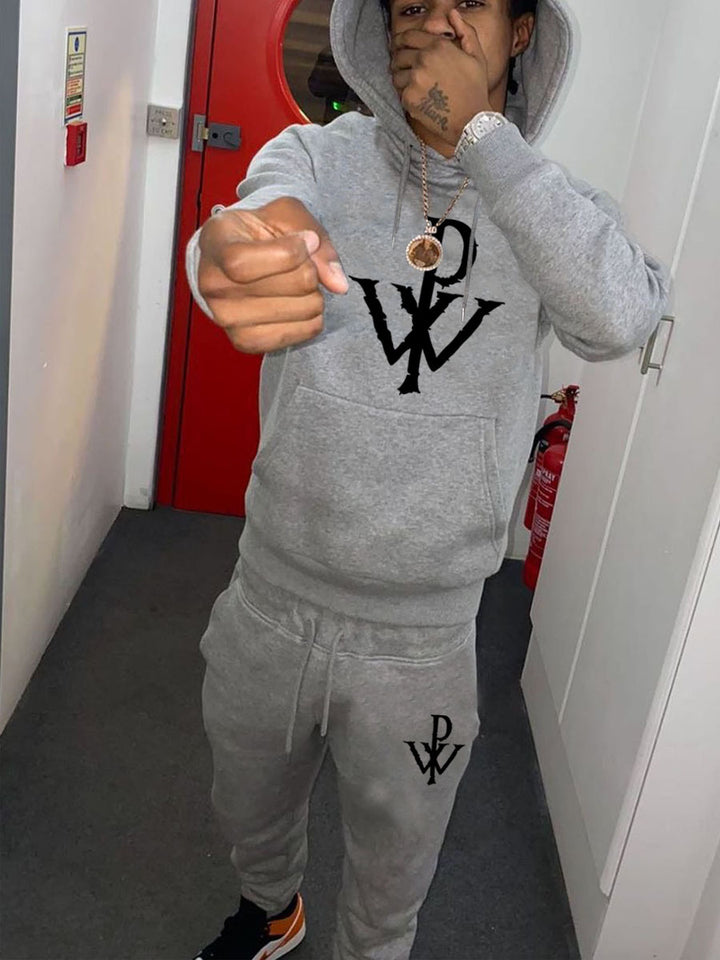 Herren Hoodie und Jogginghose-Set mit hochwertigem Logo-Design Echoarchiv