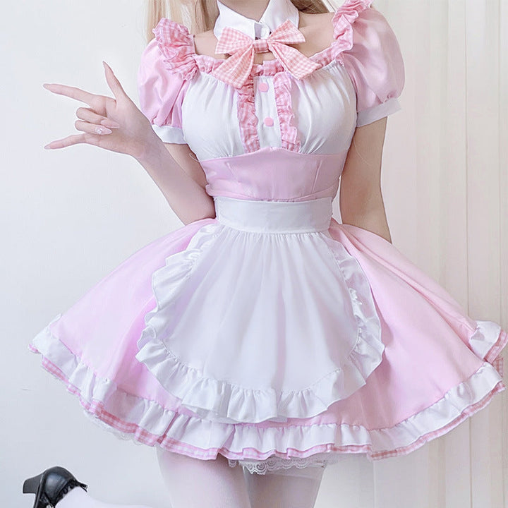 Damen Dienstmädchenkleid mit Rüschendetails und Schleife Echo Archiv
