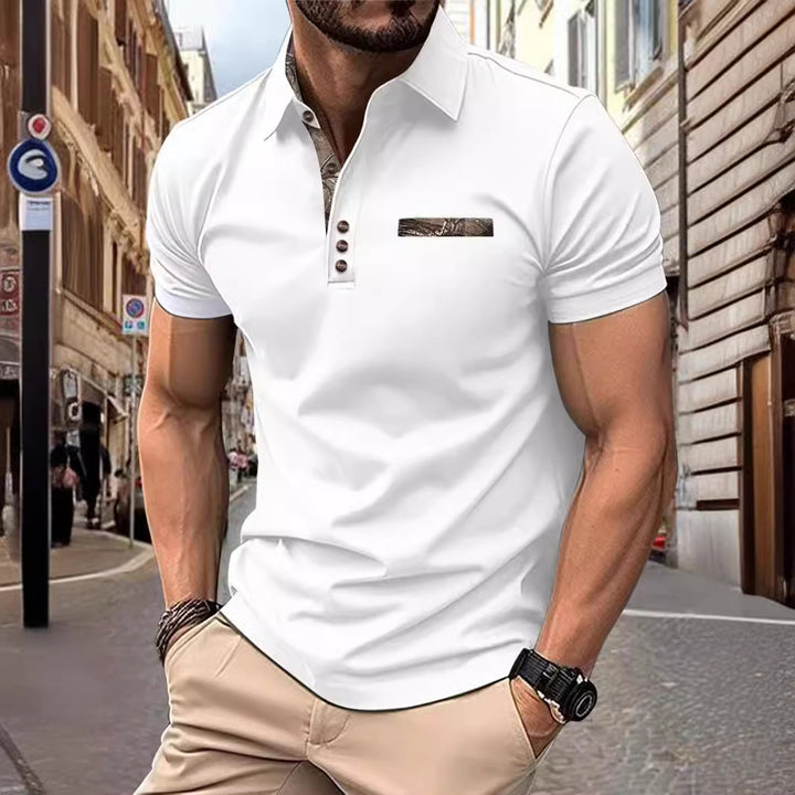 Herren Poloshirt mit stilvollem Kragen und modischem Brusttaschen-Design Echoarchiv