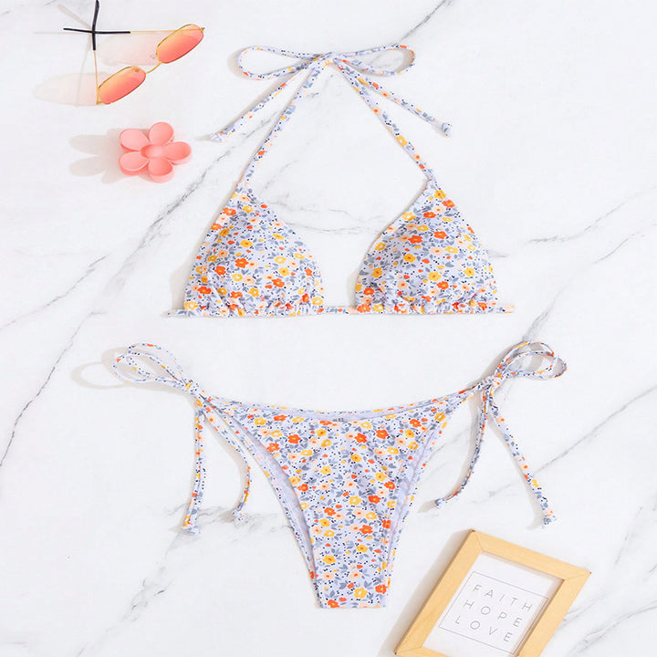 Damen Triangel-Bikini-Set mit verstellbaren Bindebändern Echo Archiv