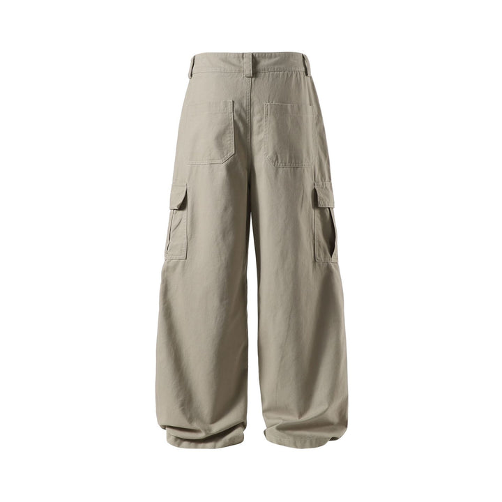 Damen Weite Cargo-Culotte mit hoher Taille, tiefem Schritt und funktionalen Pattentaschen Echoarchiv