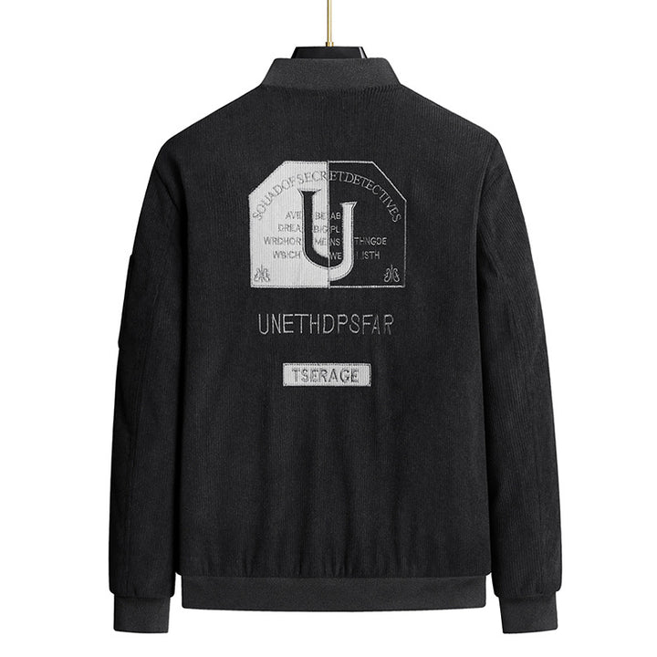 Herren Modische Bomberjacke mit Stickerei Echo Archiv