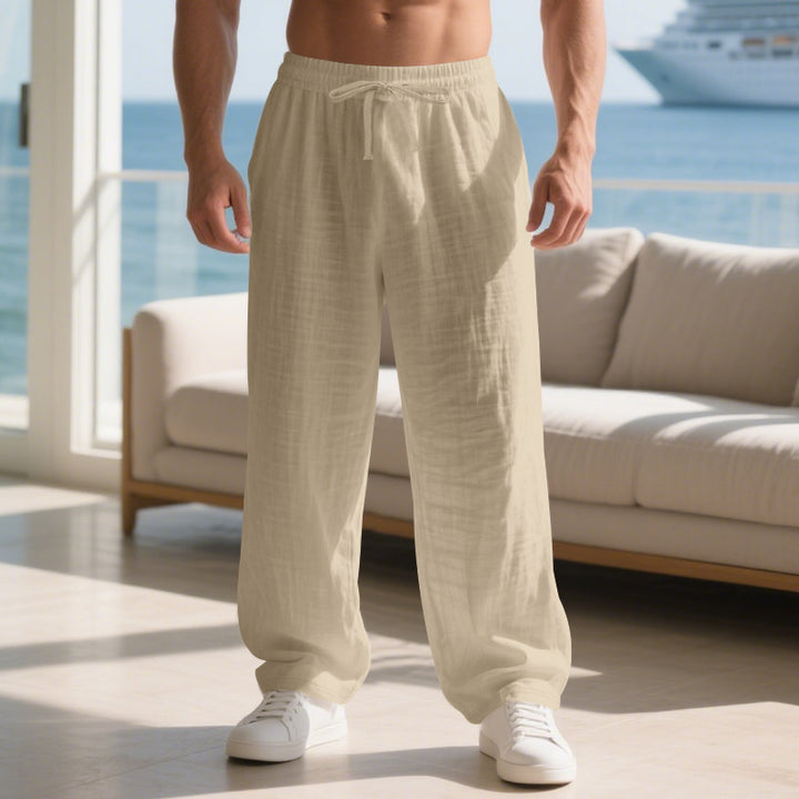 Herren luftige Strandhose mit elastischem Bund und seitlichen Taschen Echoarchiv