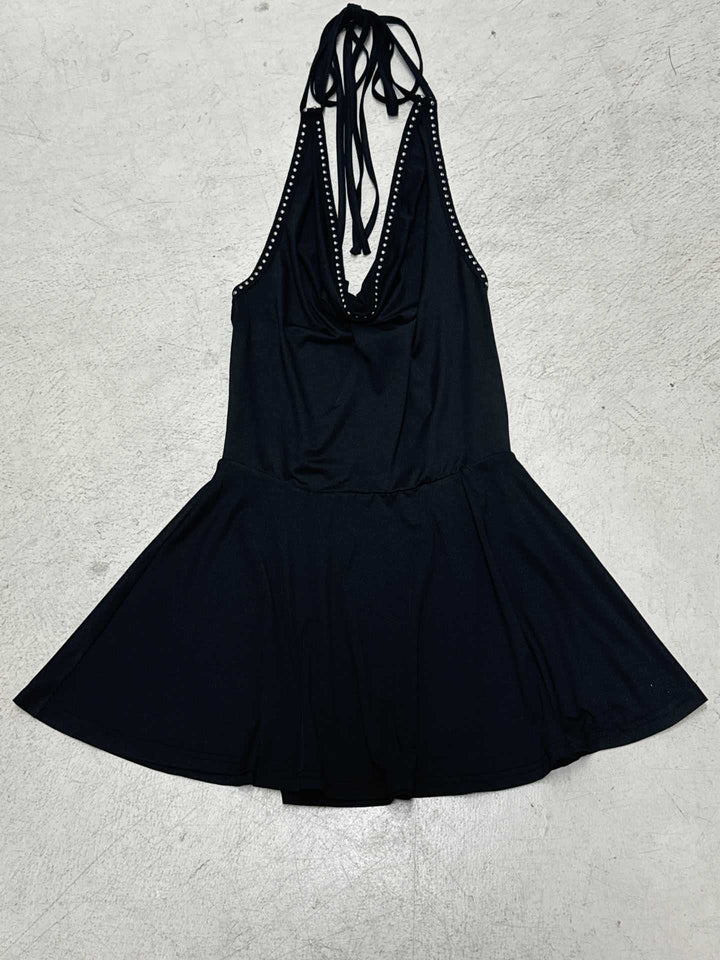 Damen Schwimmlatzkleid mit tiefem V-Ausschnitt und verspieltem Saum Echo Archiv
