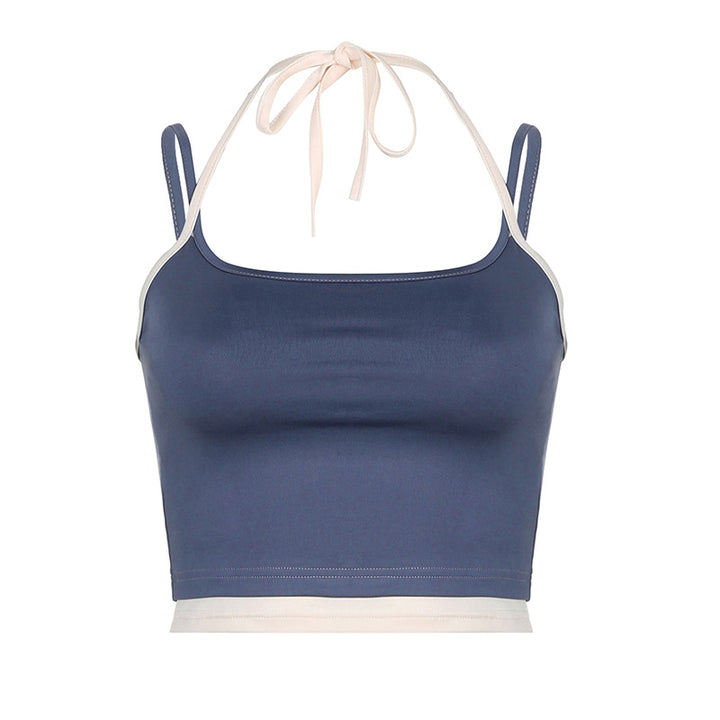 Damen modisches Crop-Top mit Bindeband und doppeltem Träger Echo Archiv