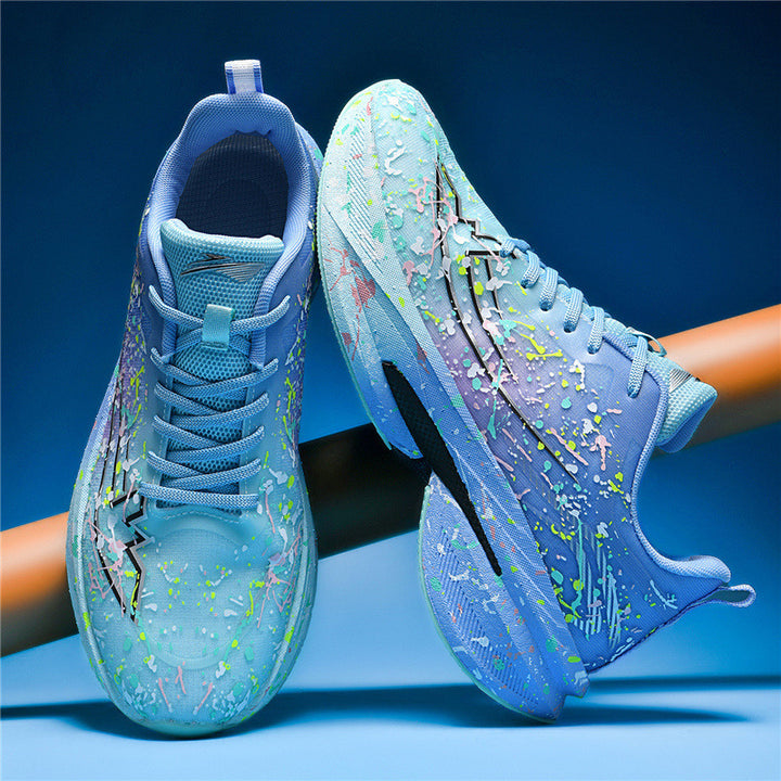 Unisex künstlerische Laufsneaker mit Spritzlack‑Design, reaktiver Hohlkern‑Dämpfung und Drehverschluss – Tavélo