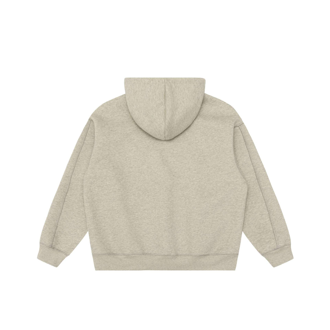 Unisex Oversize-Kapuzenpullover mit Raglanärmeln, Kängurutasche und versetztem Typo-Print Echoarchiv