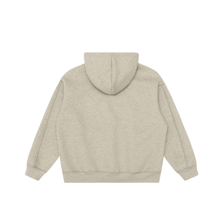 Unisex Oversize-Kapuzenpullover mit Raglanärmeln, Kängurutasche und versetztem Typo-Print Echoarchiv