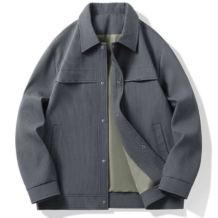 Herren Cord-Überhemdjacke mit Druckknopffront, durchgehendem Futter & Relaxed-Schnitt Echoarchiv