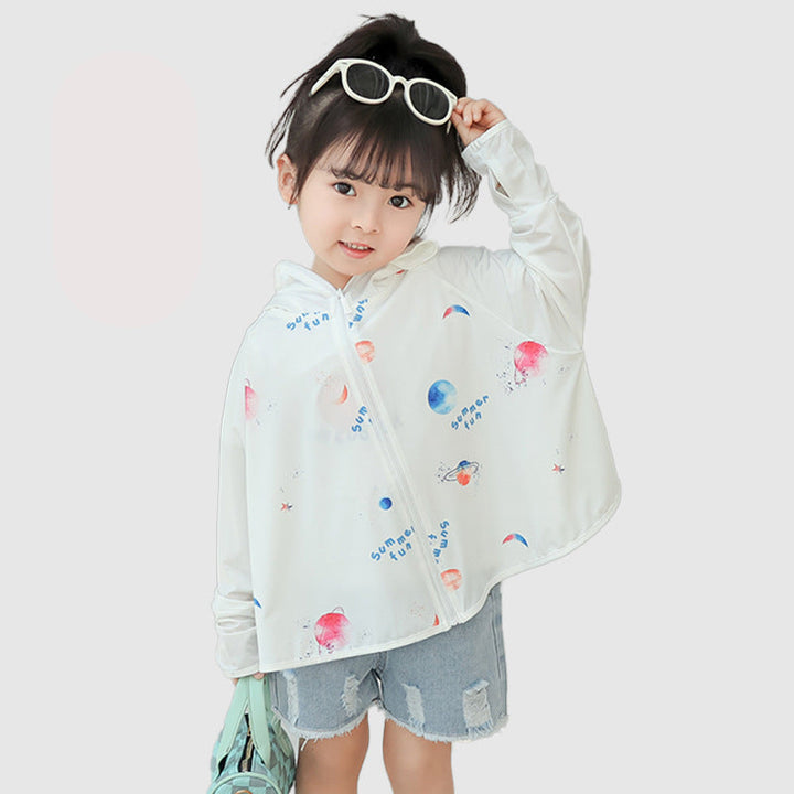 Kinder UV-Schutzjacke mit Kapuze und leichten atmungsaktiven Eigenschaften Echo Archiv