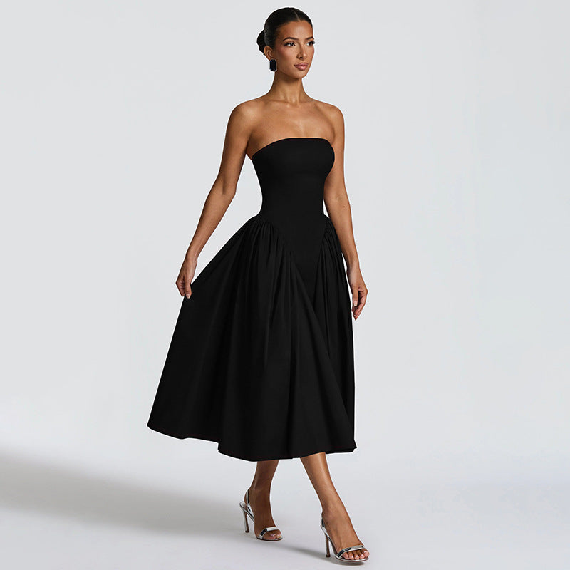 Damen Maxikleid mit schulterfreiem Design und fließendem Schnitt Echo Archiv