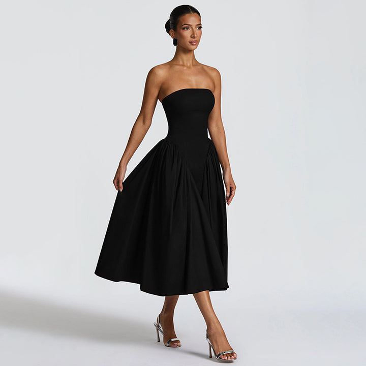 Damen Maxikleid mit schulterfreiem Design und fließendem Schnitt Echo Archiv
