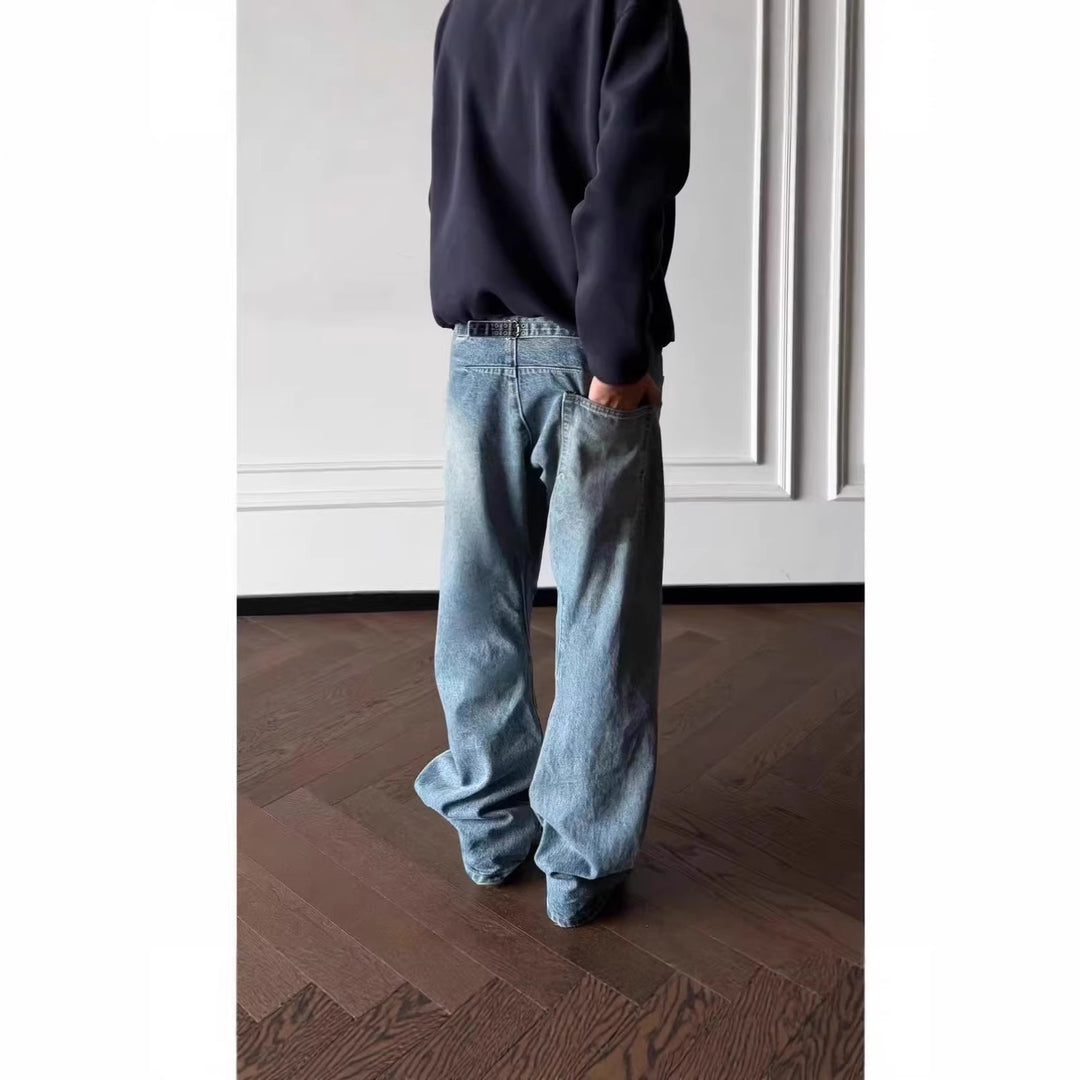 Herren Trendige Weitgeschnittene Denim-Jeans Echo Archiv