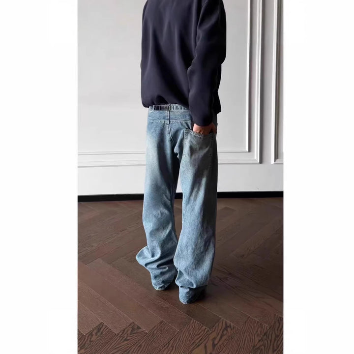 Herren Trendige Weitgeschnittene Denim-Jeans Echo Archiv