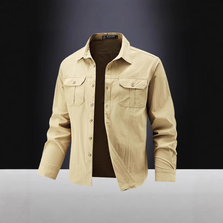 Herren Lässige Hemdjacke mit Brusttaschen Echo Archiv