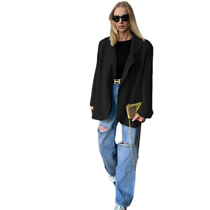 [Damen] Leichter Oversize-Strandblazer als lässiges Cover-Up mit fallendem Revers Echoarchiv
