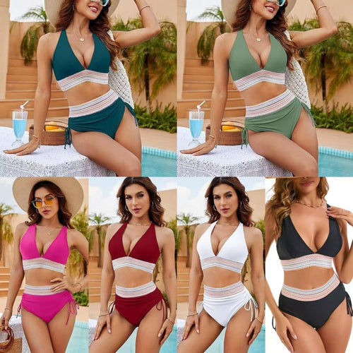 Damen Hochtaillierter Bikini mit elastischem Design Echo Archiv