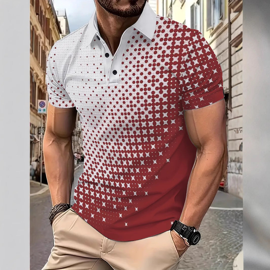 Herren Kurzarm Poloshirt mit innovativem Grafikdesign Echoarchiv