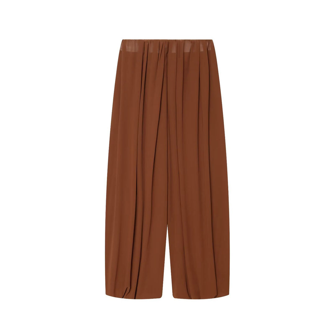 Damen Luftige Chiffon-Kurzbluse mit Drapierung und Ballonärmeln Echo Archiv