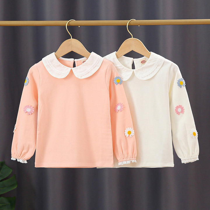 Mädchen Sweatshirt mit floralem Stickdesign Echo Archiv